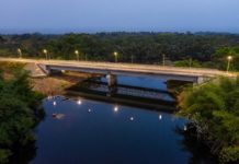 Sierra Leone is Moving- The Bo – Bandajuma Bridge Aerial view of Wanjei Bridge over the Wanjei river in Bandajuma Town, Pujehun District