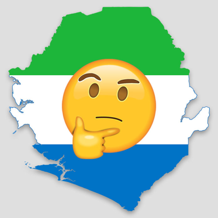 Doubt emoji on map of Sierra Leone